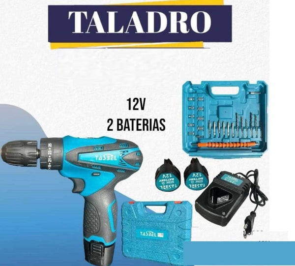 Taladro inalámbrico 12v con 2 baterias