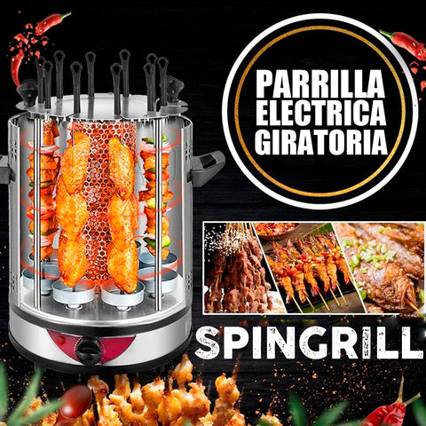 PARRILLA ELECTRICA GIRATORIA PARA ANTICUCHOS SIN HUMO - SPINGRILL